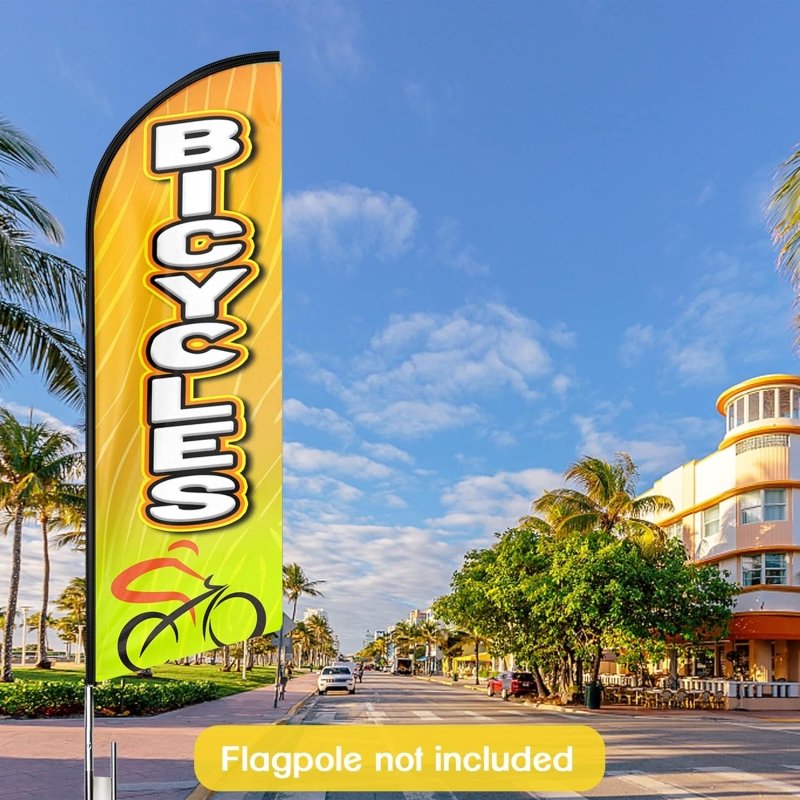 Bicycle flag - 8FT Bicycles Advertising Swooper Flag(Flagpole Not Included 3.4)