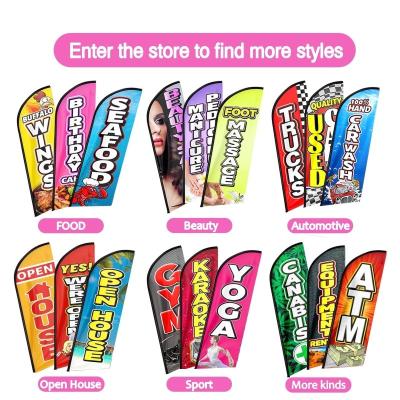 Birthday Cake Flag - 8FT Birthday Cake Advertising Swooper Flag(Flagpole Not Included 3.4)