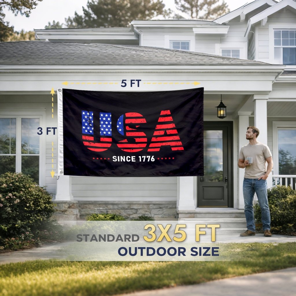 Black American Flag 1776 USA 3x5 FT
