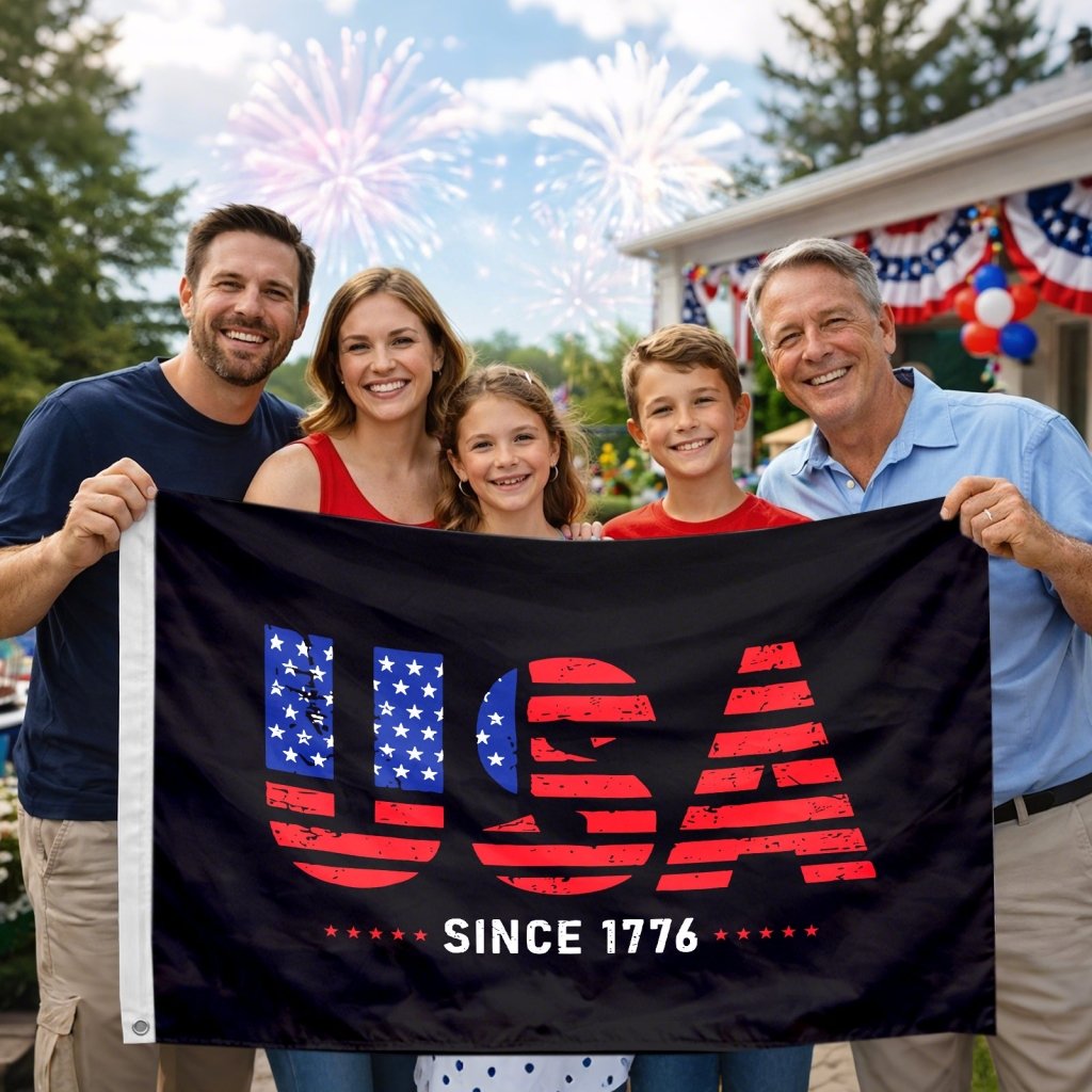 Black American Flag 1776 USA 3x5 FT