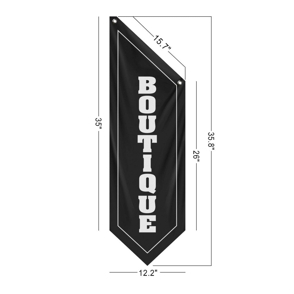 Black Boutique Hanging Open Flag, Double - Sided Fabric Banner(Flag Only)