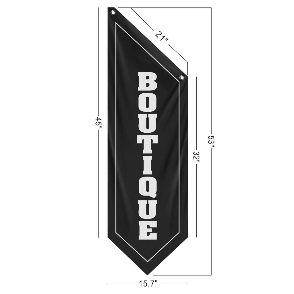 Black Boutique Hanging Open Flag, Double - Sided Fabric Banner(Flag Only)