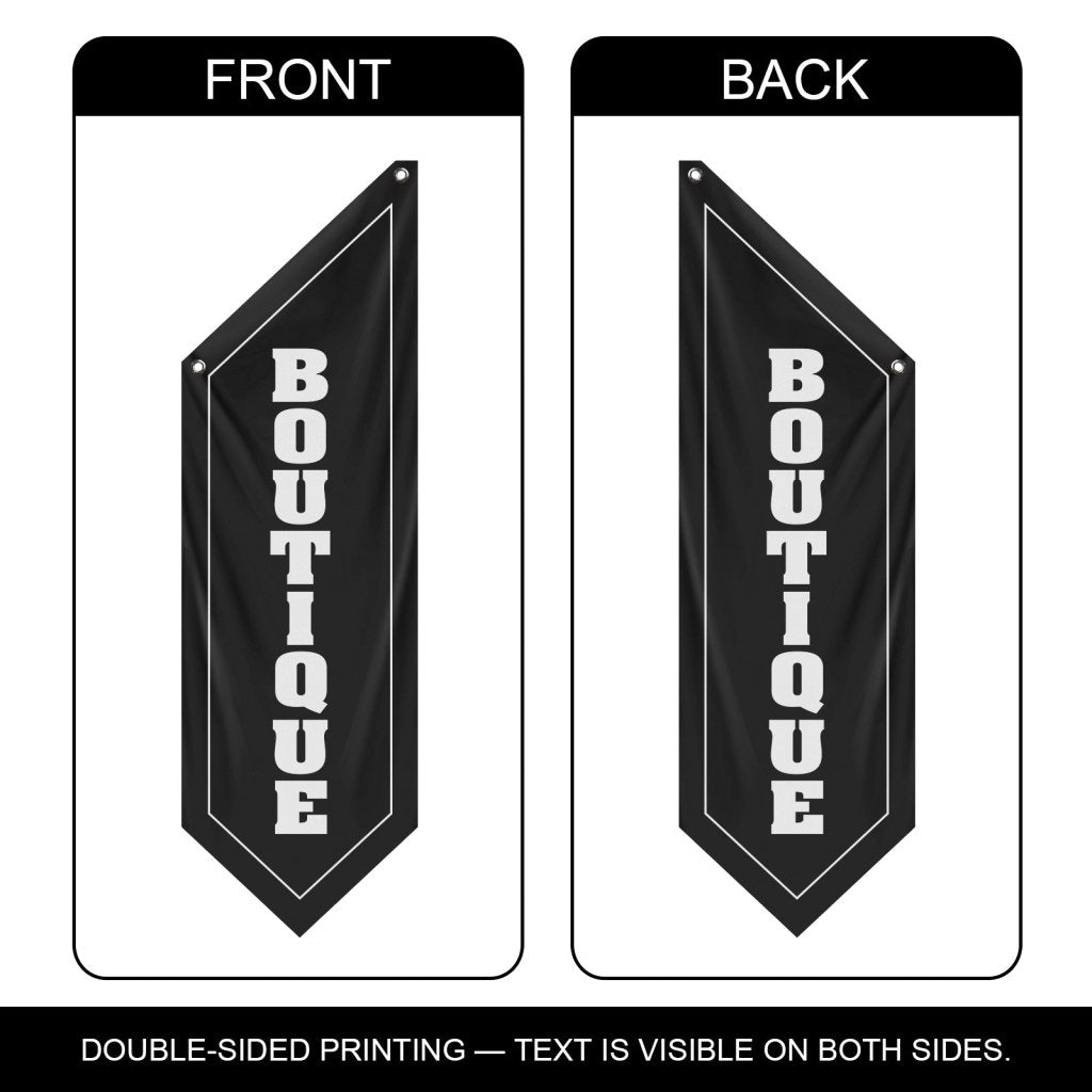 Black Boutique Hanging Open Flag, Double - Sided Fabric Banner(Flag Only)