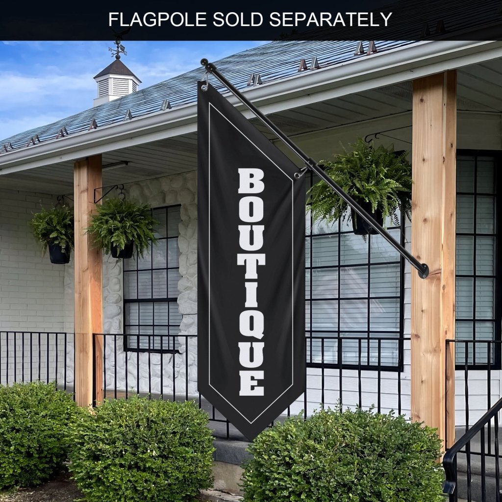 Black Boutique Hanging Open Flag, Double - Sided Fabric Banner(Flag Only)