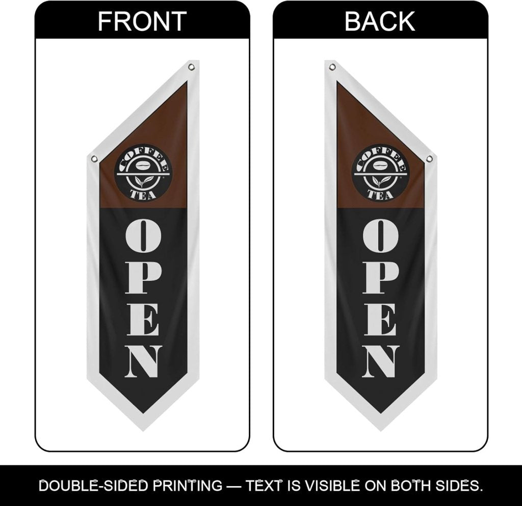 Black Coffee Open Flag, Double - Sided Three - ply (No Pole)