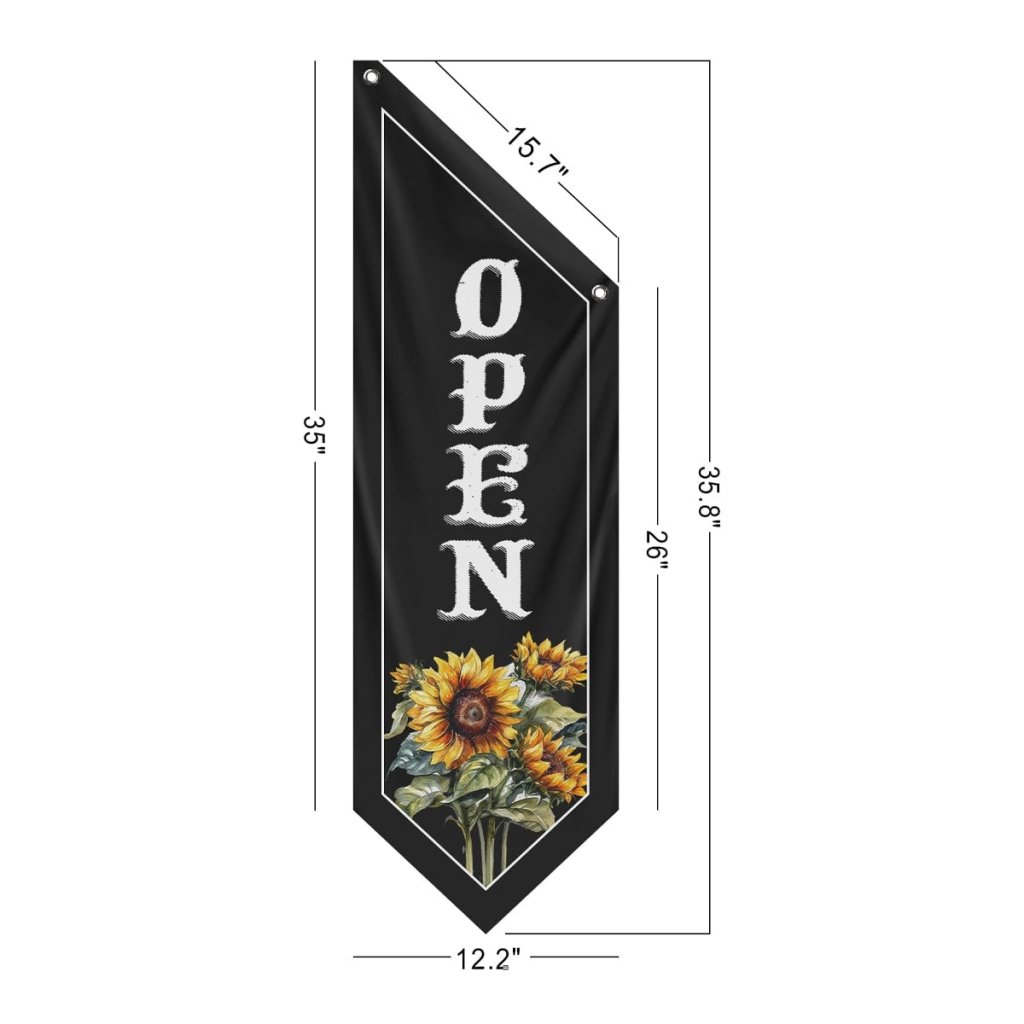 Black Flower Open Flag, Double - Sided Three - ply (Flag Only)