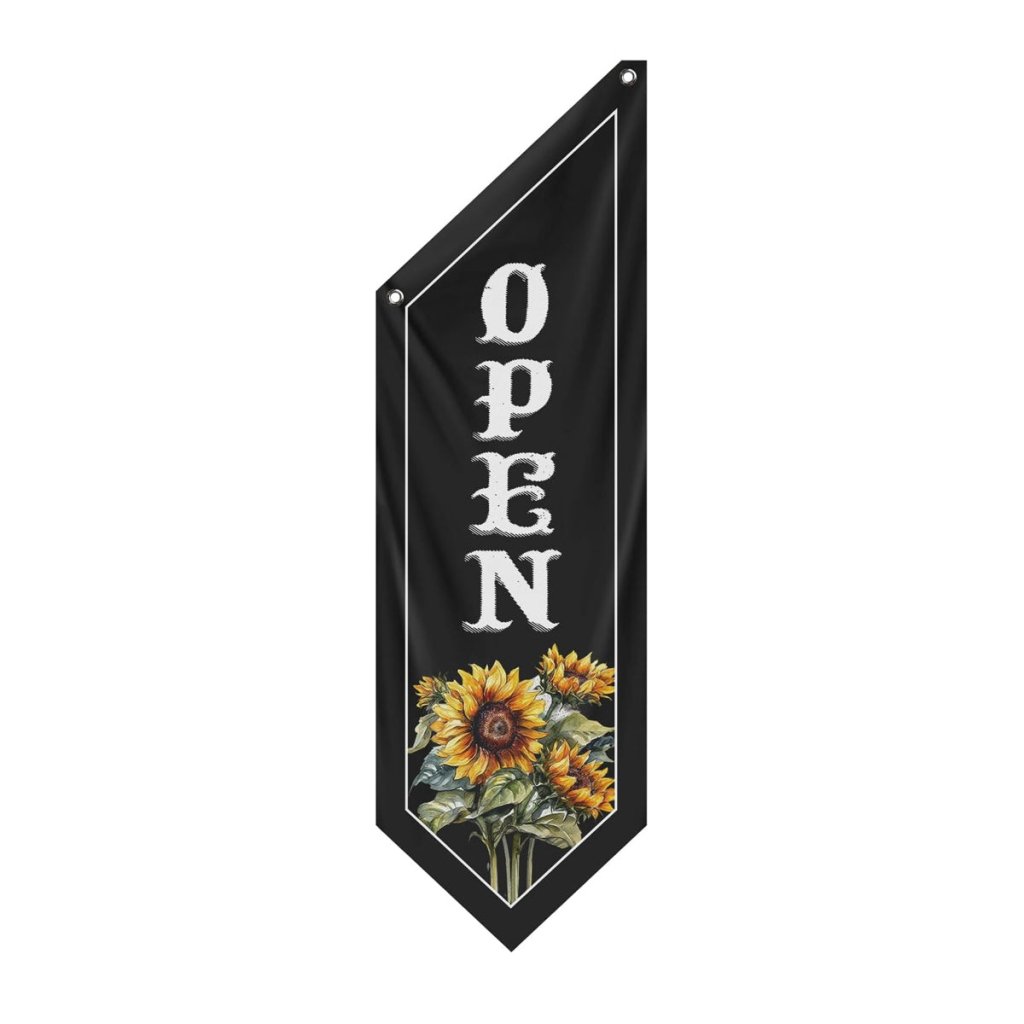 Black Flower Open Flag, Double - Sided Three - ply (Flag Only)