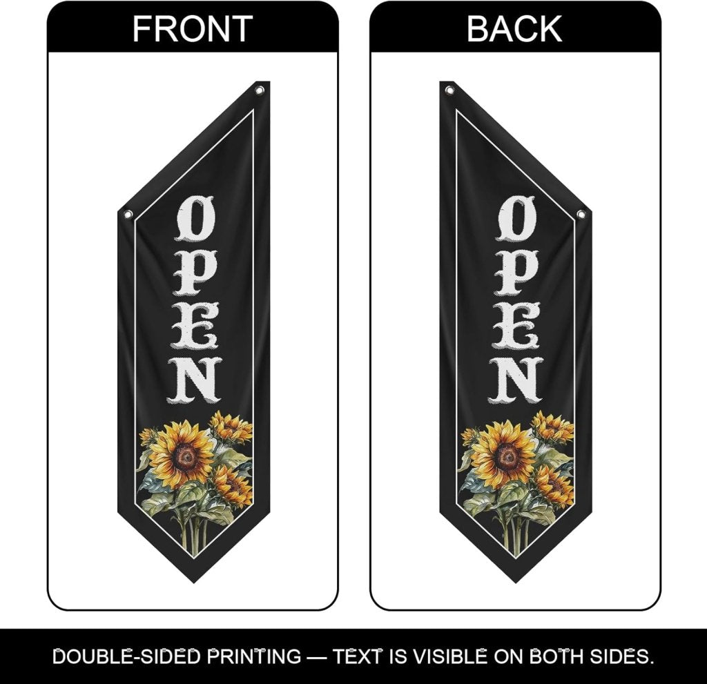 Black Flower Open Flag, Double - Sided Three - ply (Flag Only)