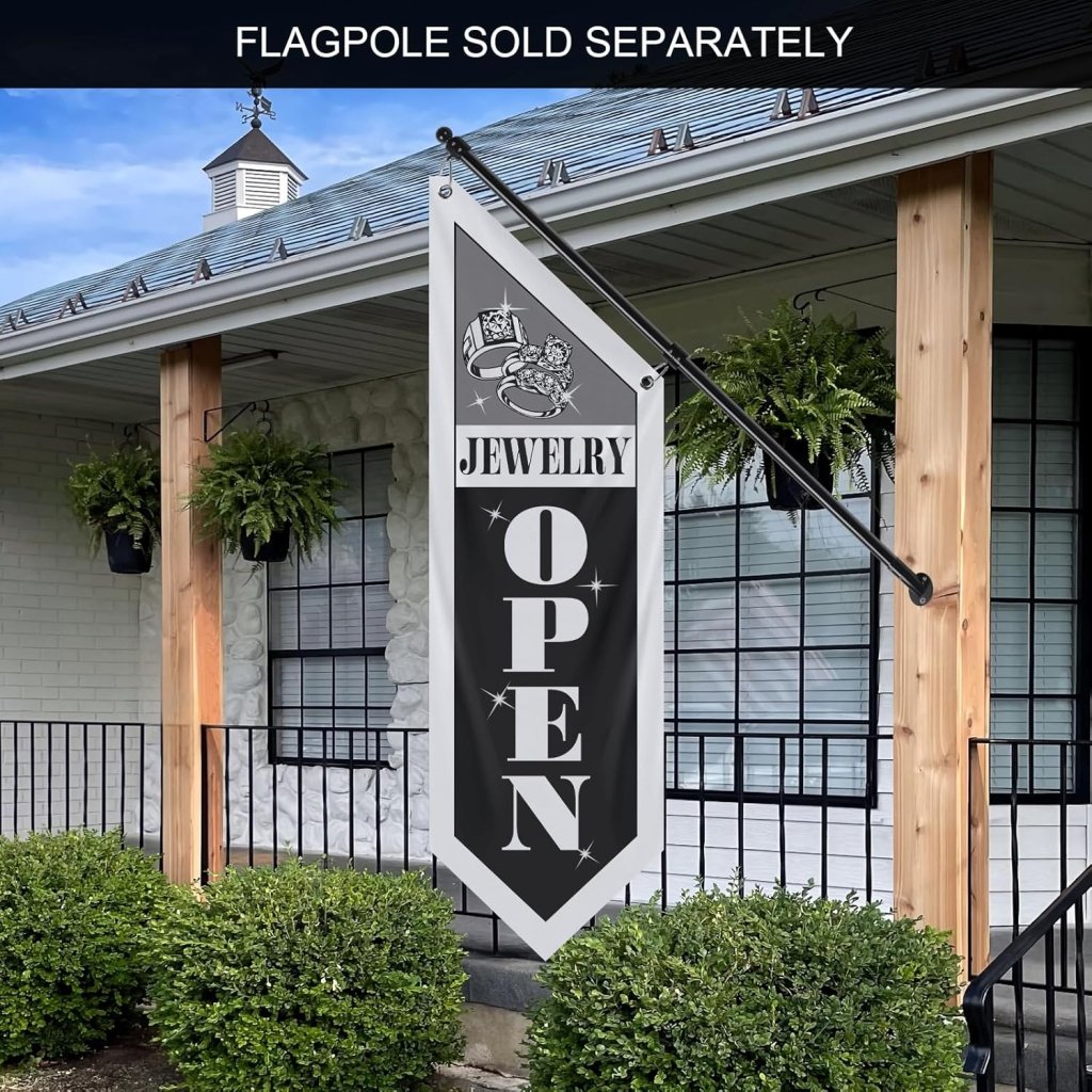 Black Jewelry Open Flag, Double - Sided Three - ply (No Pole)