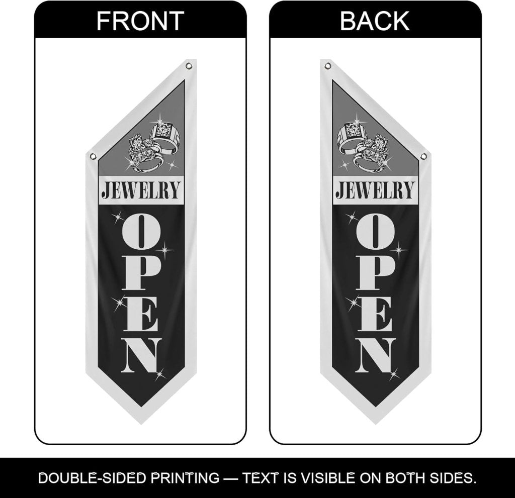 Black Jewelry Open Flag, Double - Sided Three - ply (No Pole)