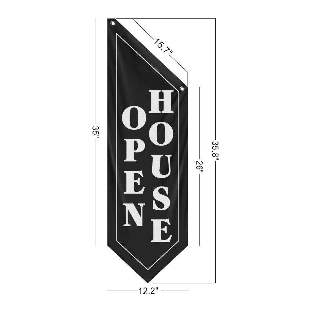 Black Open House Wall Flag, Double - Sided Three - ply (Flag Only)