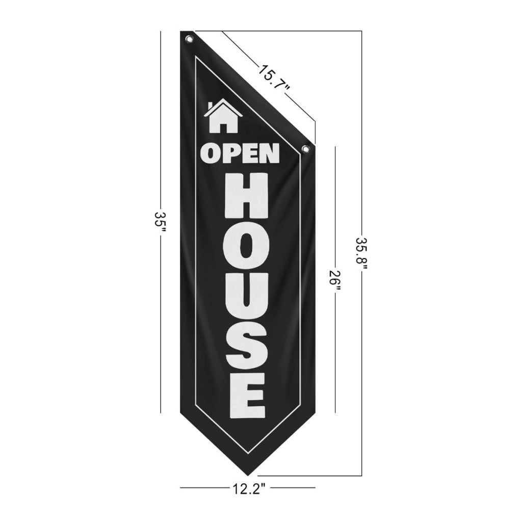 Black Open House Wall Flag, Double - Sided Three - ply (No Pole Included)