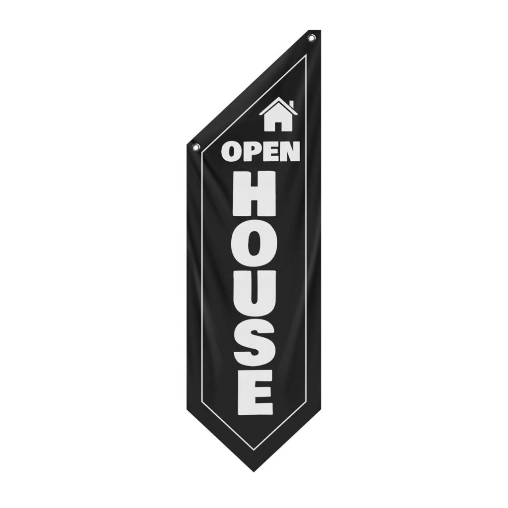 Black Open House Wall Flag, Double - Sided Three - ply (No Pole Included)
