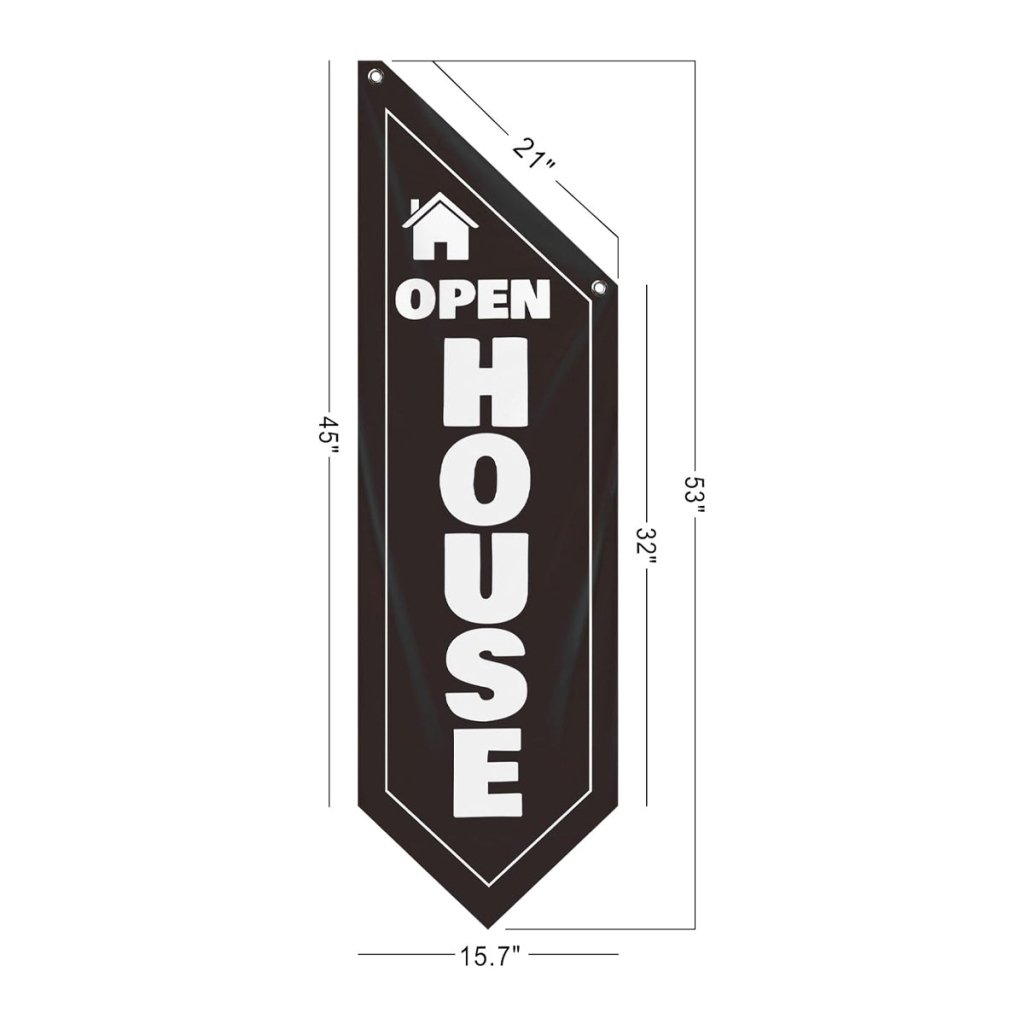 Black Open House Wall Flag, Double - Sided Three - ply (No Pole Included)