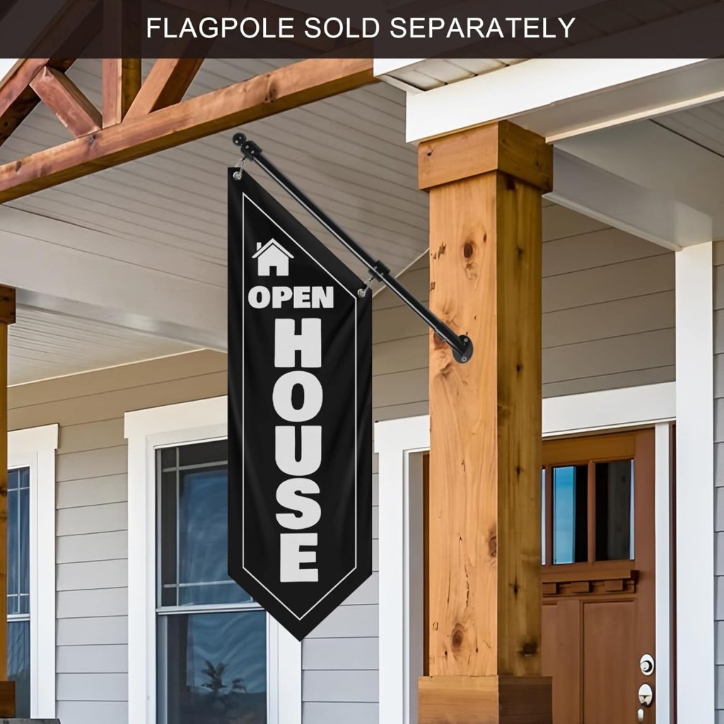 Black Open House Wall Flag, Double - Sided Three - ply (No Pole Included)