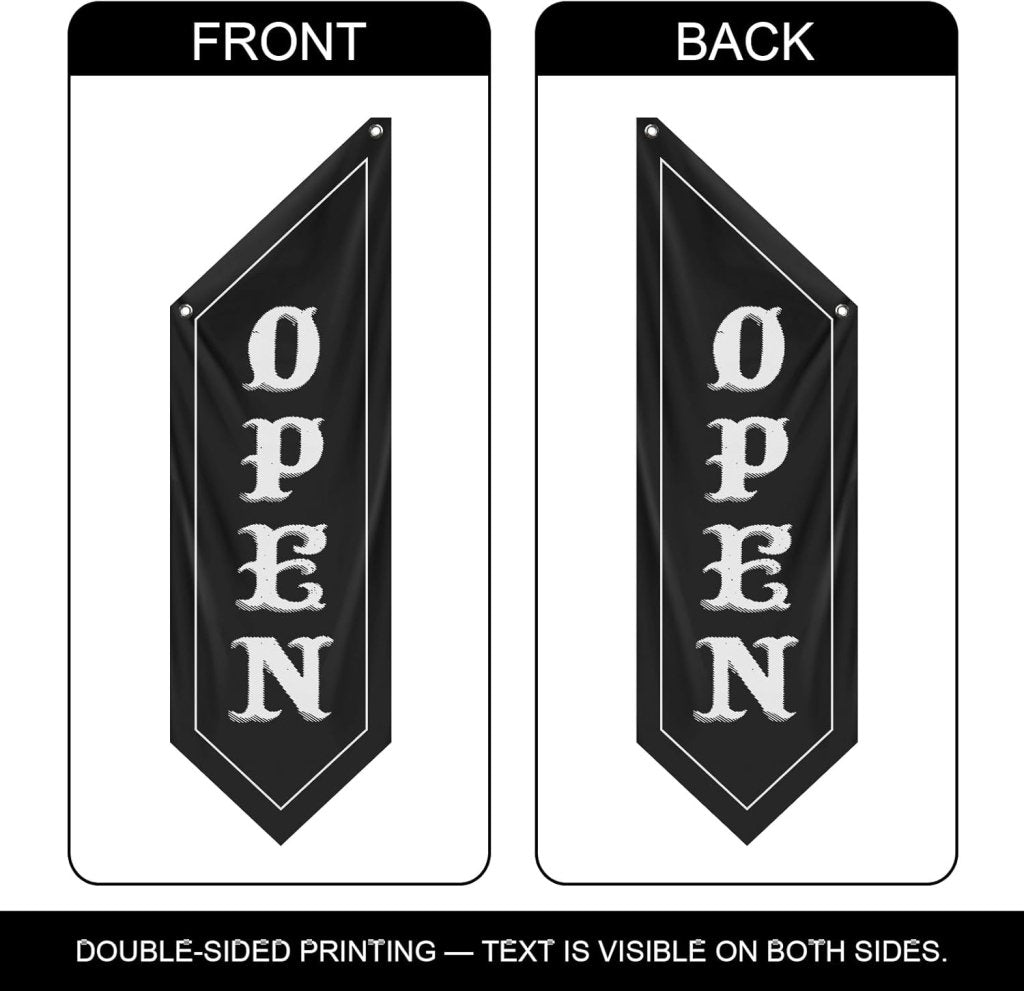 Black Vintage Style Open Flag, Double - Sided Three - ply (Flag Only)