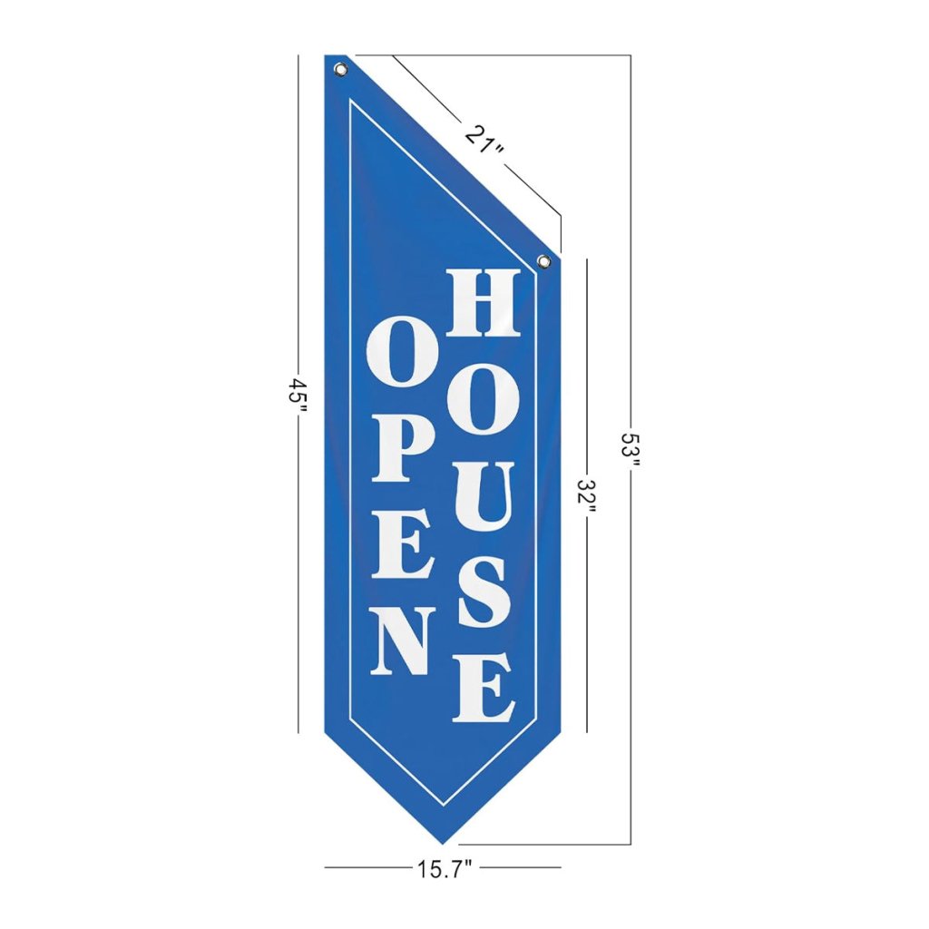 Blue Open House Wall Flag, Double - Sided Three - ply (No Pole Included)
