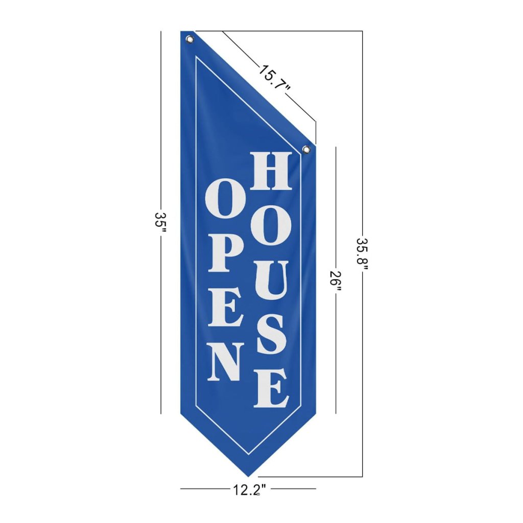 Blue Open House Wall Flag, Double - Sided Three - ply (No Pole Included)