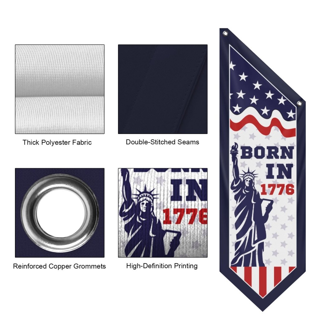 Born in 1776 Patriotic Porch Banner, America 250 Flag Decor(Flag Only)
