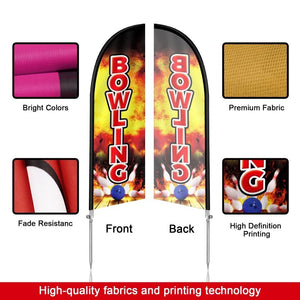 Bowling Flag-8FT Bowling Feather Flag Pole Kit- QSUM