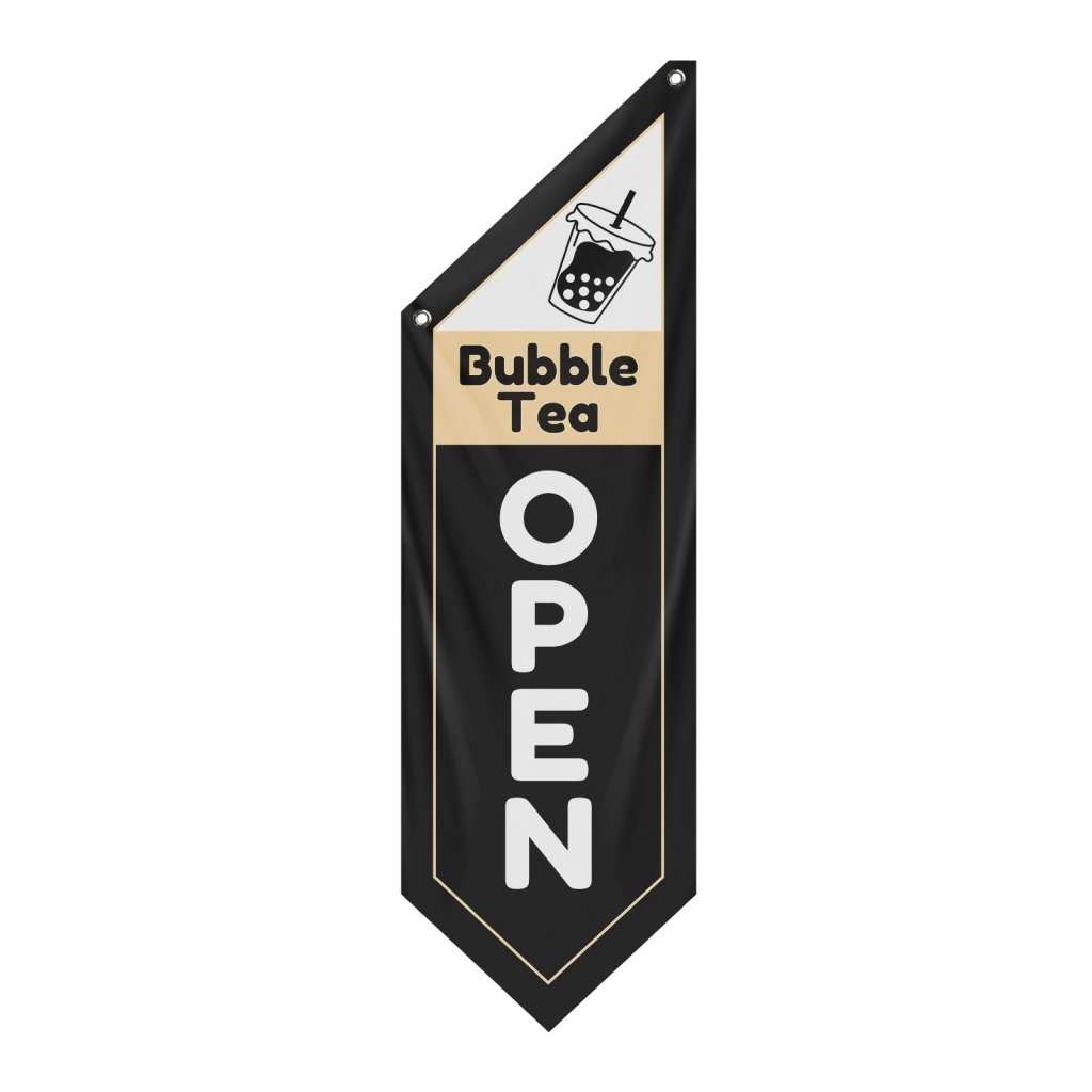 Bubble Tea Open Flag Only Double Sided, Black