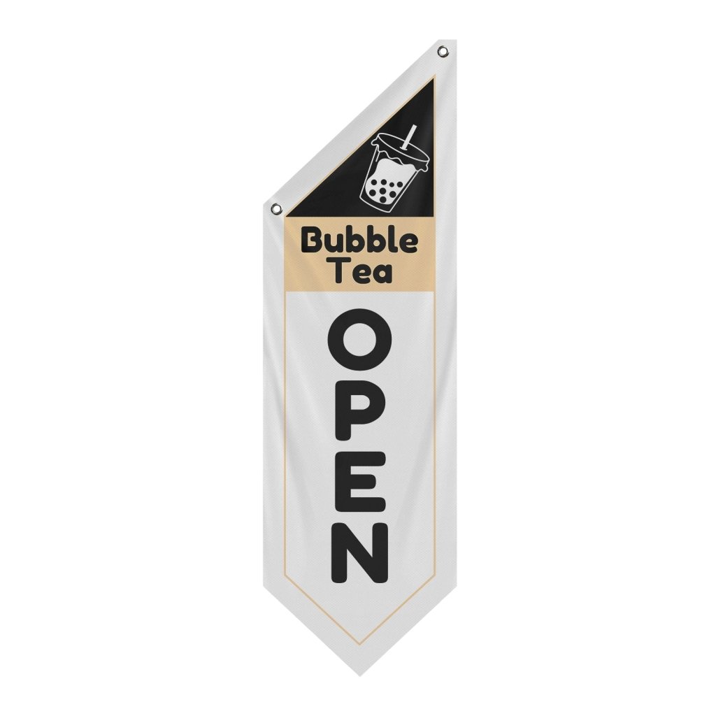 Bubble Tea Open Flag Only Double Sided, White