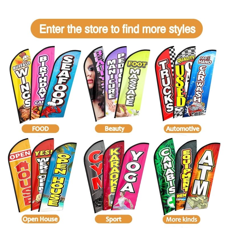 Cabinet Sign - 8FT Cabinets Advertising Swooper Flag (Flagpole Not Included 3.4)