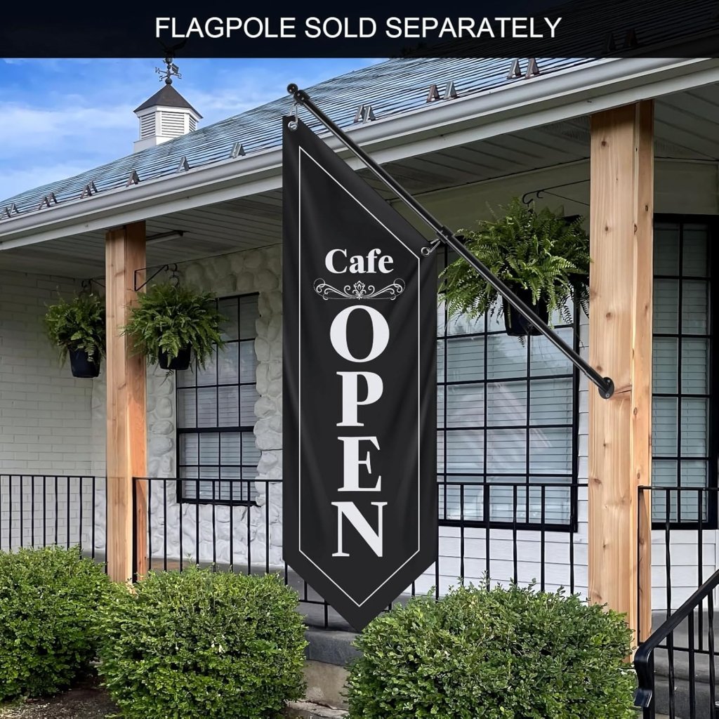 Cafe Open Flag, Double - Sided Three - ply (No Pole)