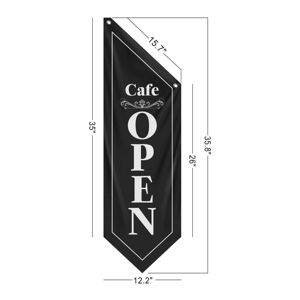 Cafe Open Flag, Double - Sided Three - ply (No Pole)