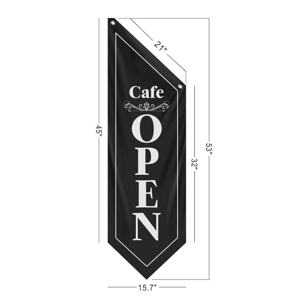 Cafe Open Flag, Double - Sided Three - ply (No Pole)