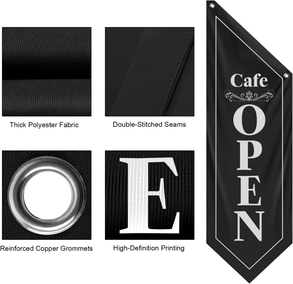 Cafe Open Flag, Double - Sided Three - ply (No Pole)