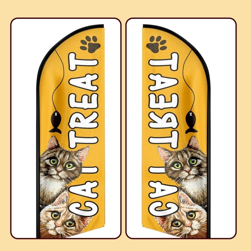 Cat Food Sign - 8FT Cat Food Advertising Swooper Flag (Flagpole Not Included 3.4)