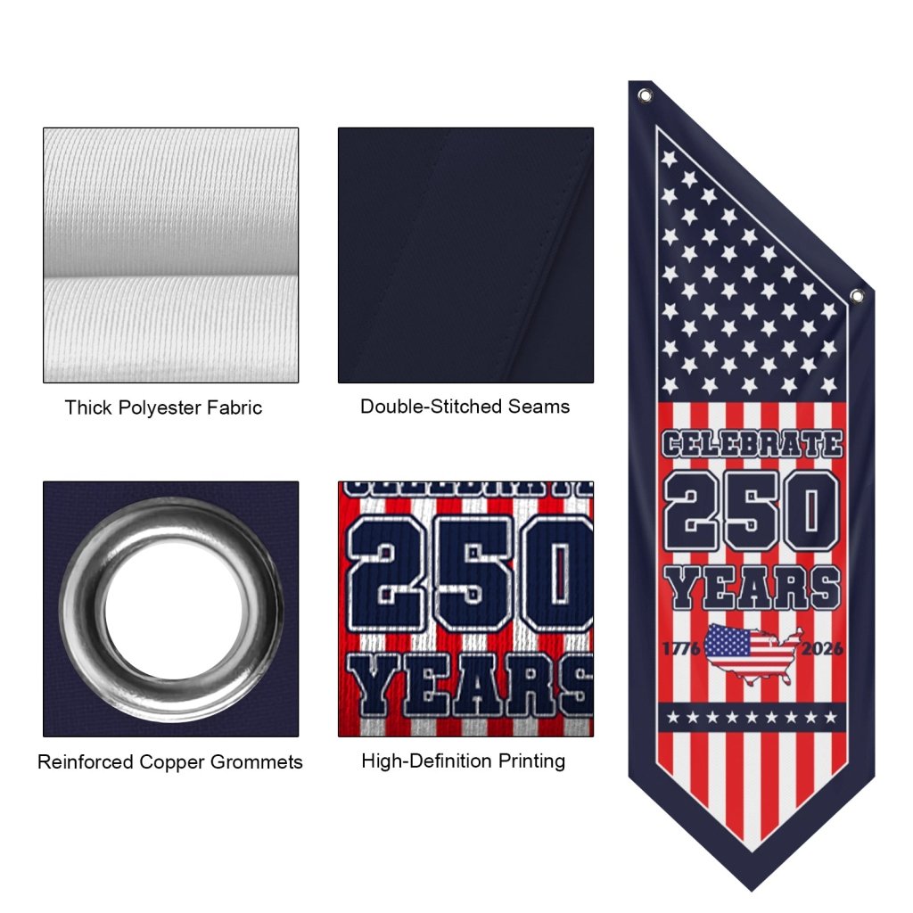Celebrate 250 Years Banner America 1776–2026 Porch Flag(Flag Only)