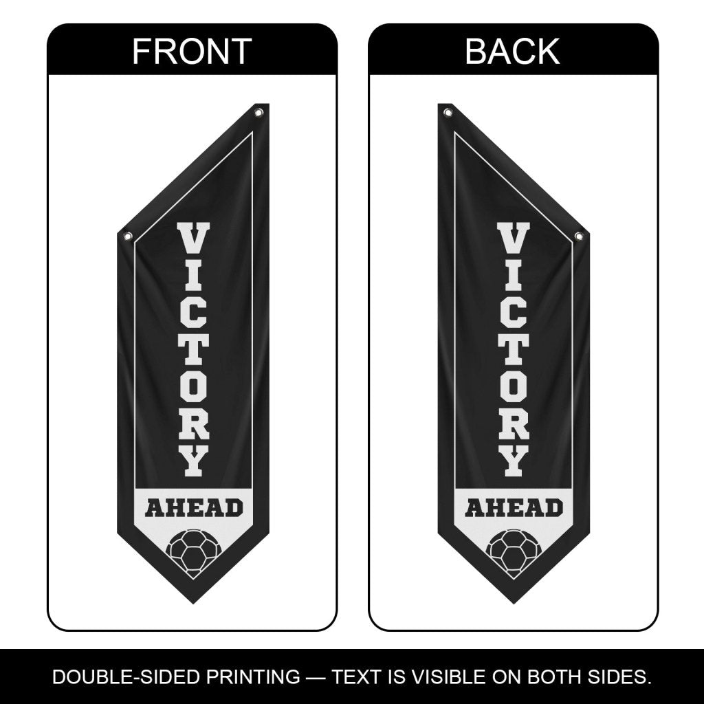 Celebrate Soccer with Victory Ahead Wall Flag, Black (Only Flag)
