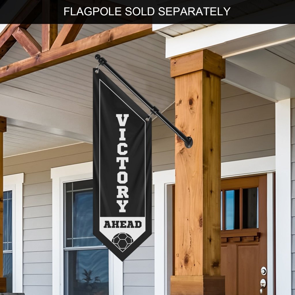 Celebrate Soccer with Victory Ahead Wall Flag, Black (Only Flag)