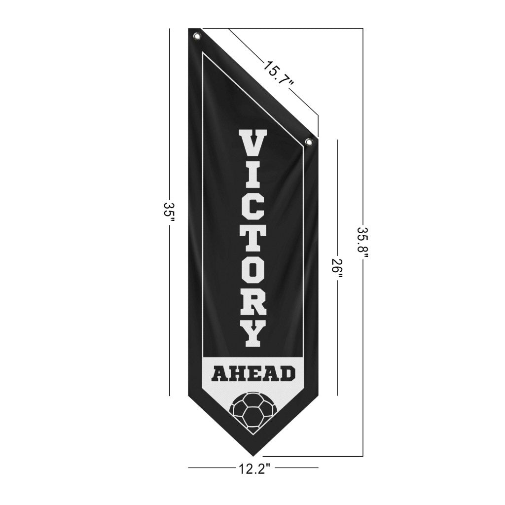 Celebrate Soccer with Victory Ahead Wall Flag, Black (Only Flag)