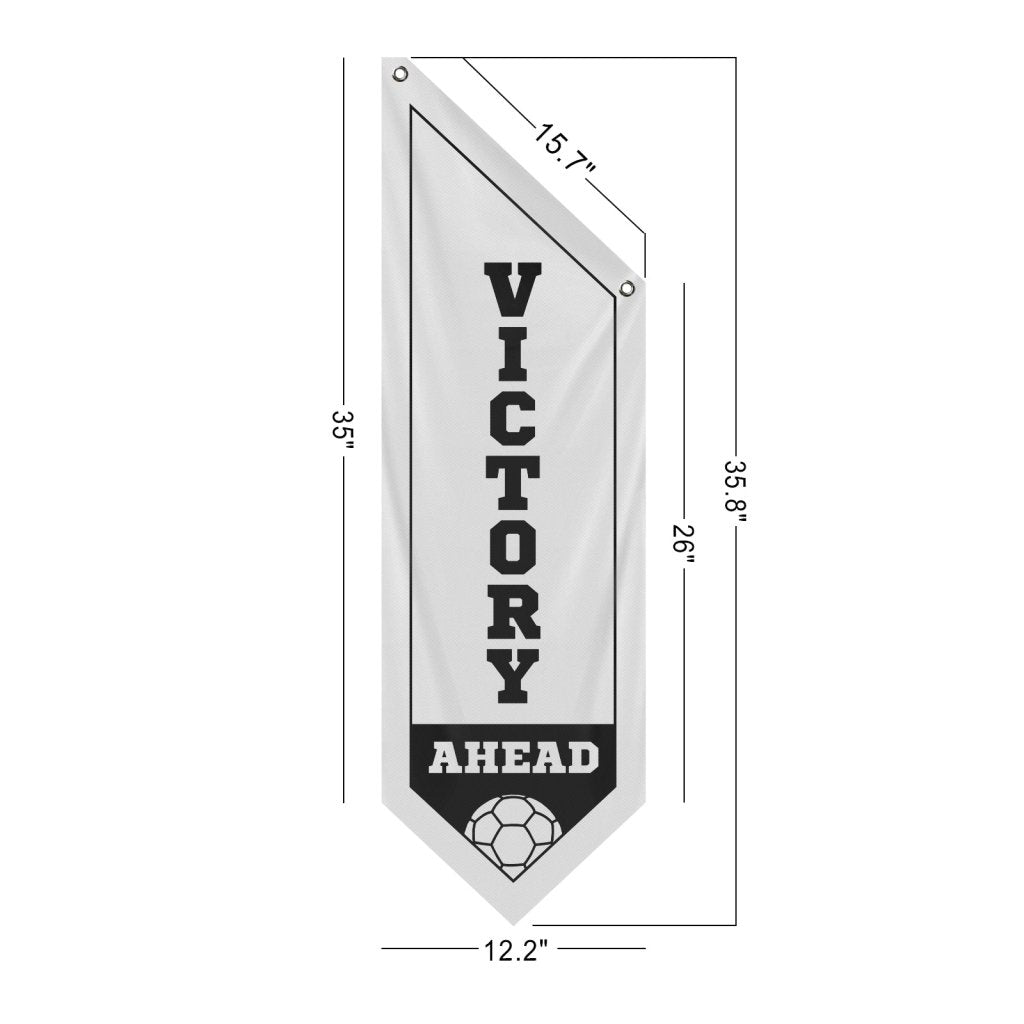 Celebrate Soccer with Victory Ahead Wall Flag, White (Only Flag)