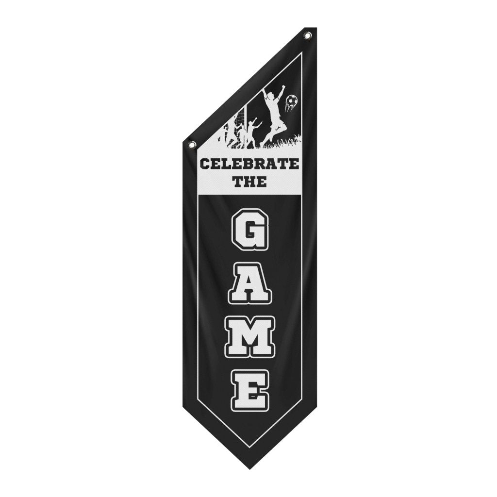 Celebrate The Game Soccer Wall Flag,Black (Flag Only)