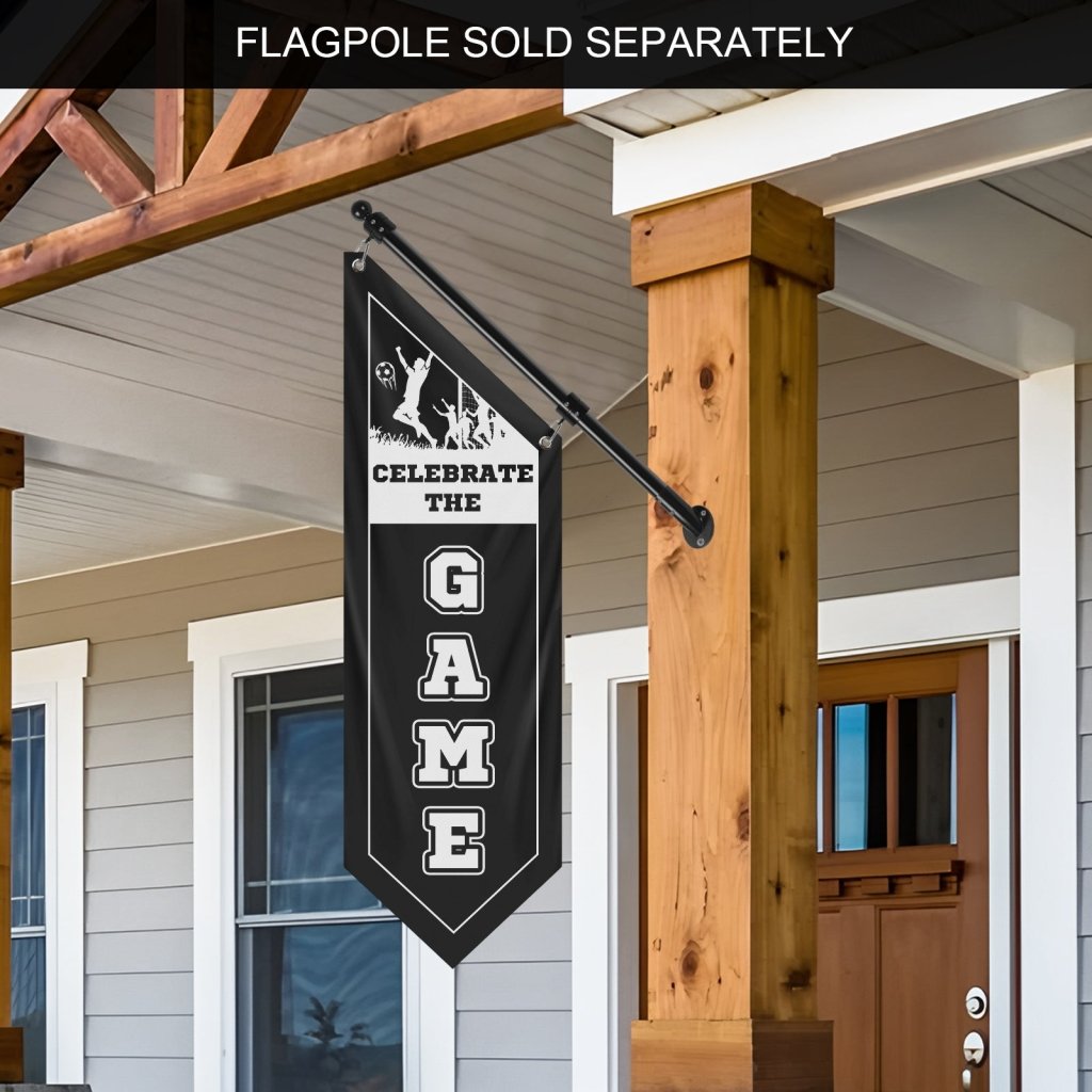 Celebrate The Game Soccer Wall Flag,Black (Flag Only)