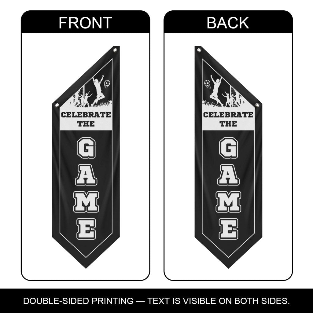 Celebrate The Game Soccer Wall Flag,Black (Flag Only)
