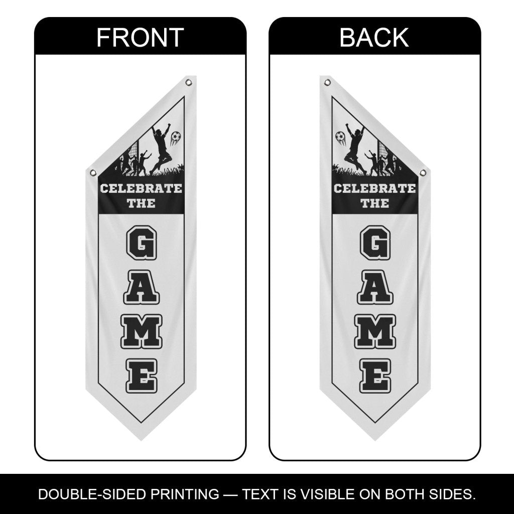 Celebrate The Game Soccer Wall Flag,White (Flag Only)