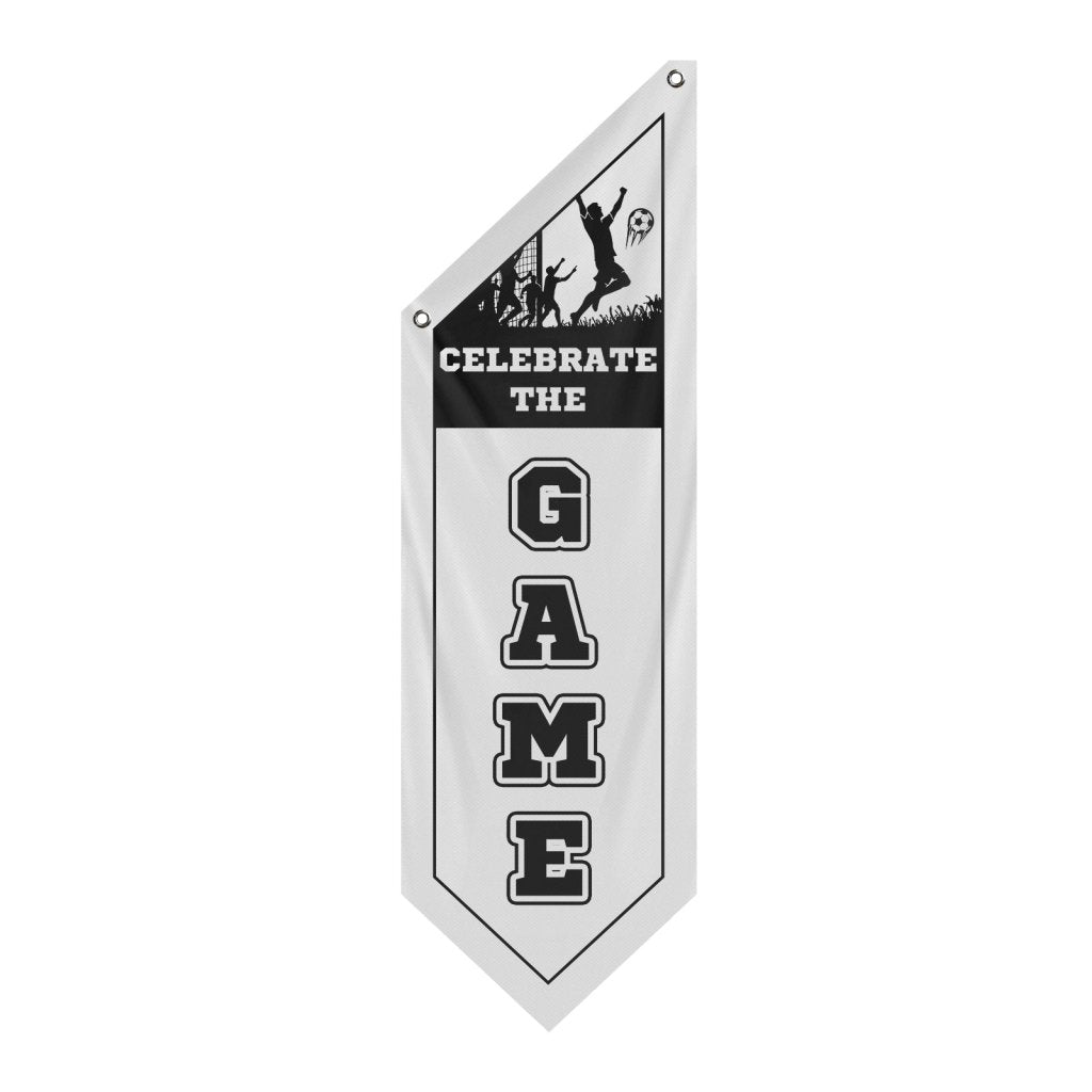 Celebrate The Game Soccer Wall Flag,White (Flag Only)