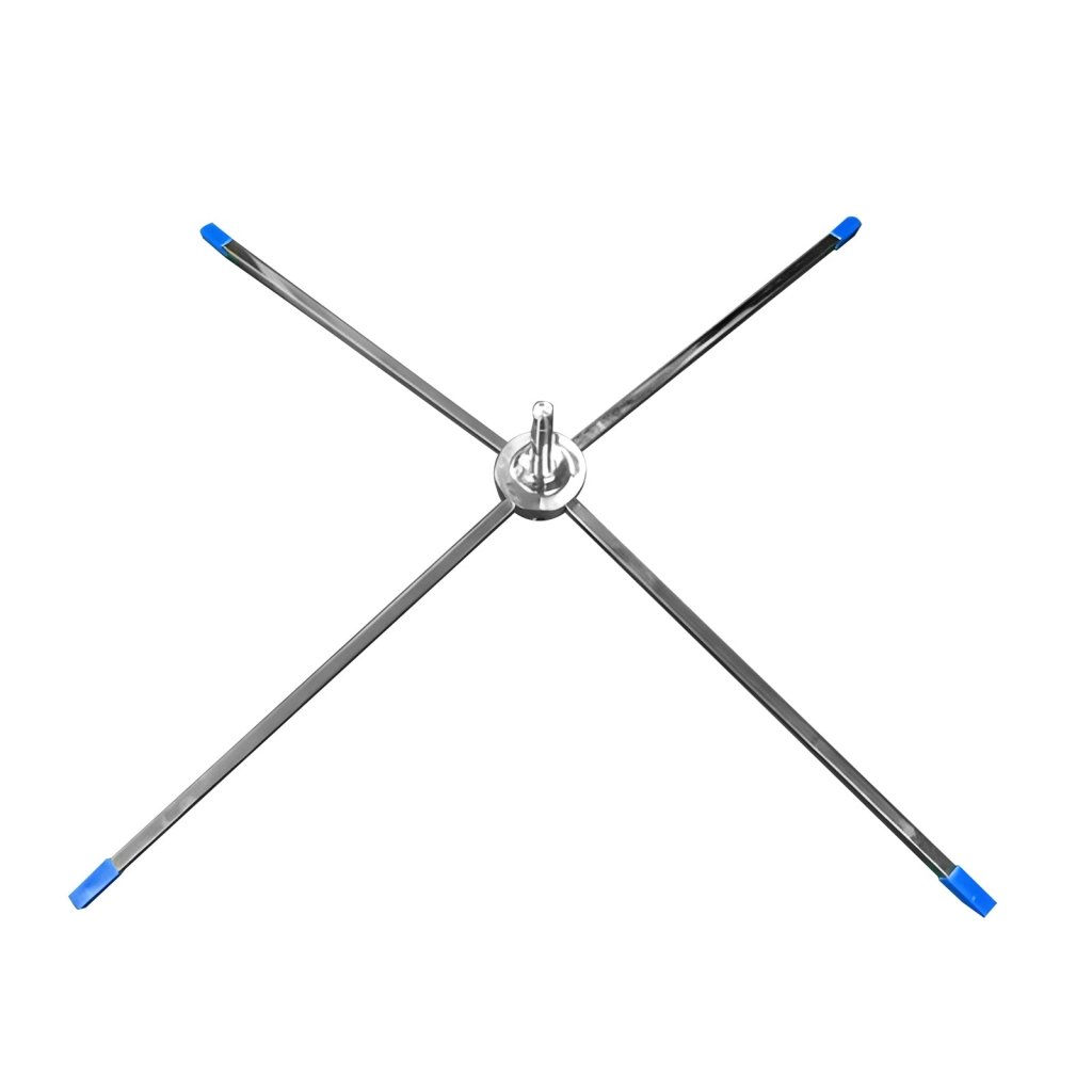 Chrome - Plated Iron + Zinc Square Chrome Cross Base - Rotatable