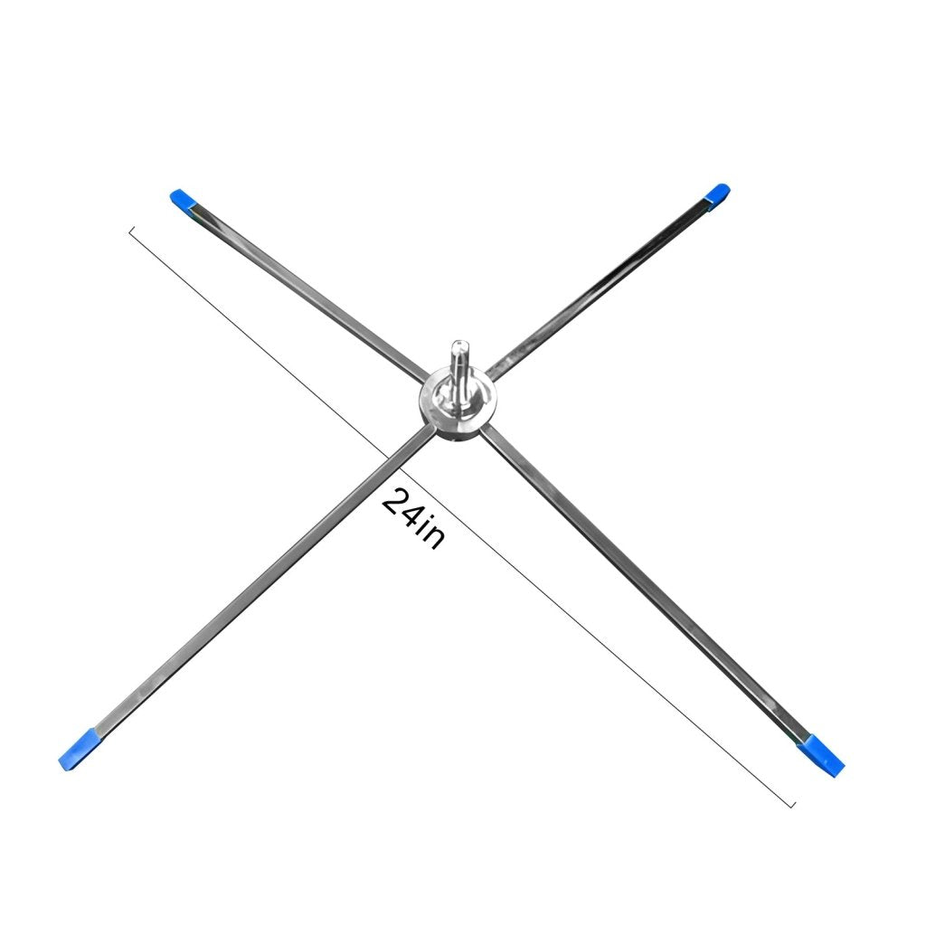 Chrome - Plated Iron + Zinc Square Chrome Cross Base - Rotatable