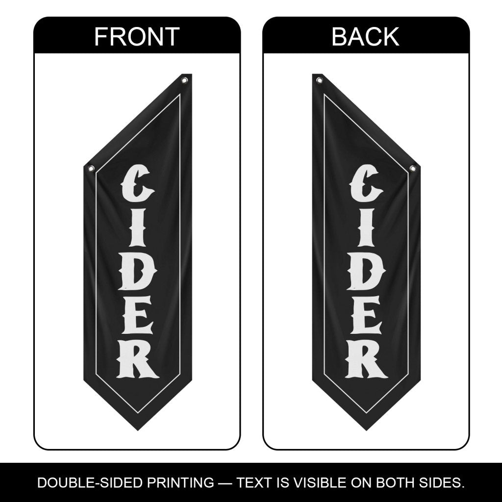 Cider Flag, Double - Sided Thick Polyester Banner – Black (Flag Only)