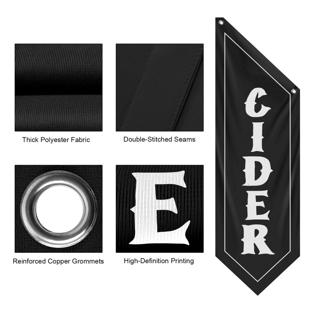 Cider Flag, Double - Sided Thick Polyester Banner – Black (Flag Only)
