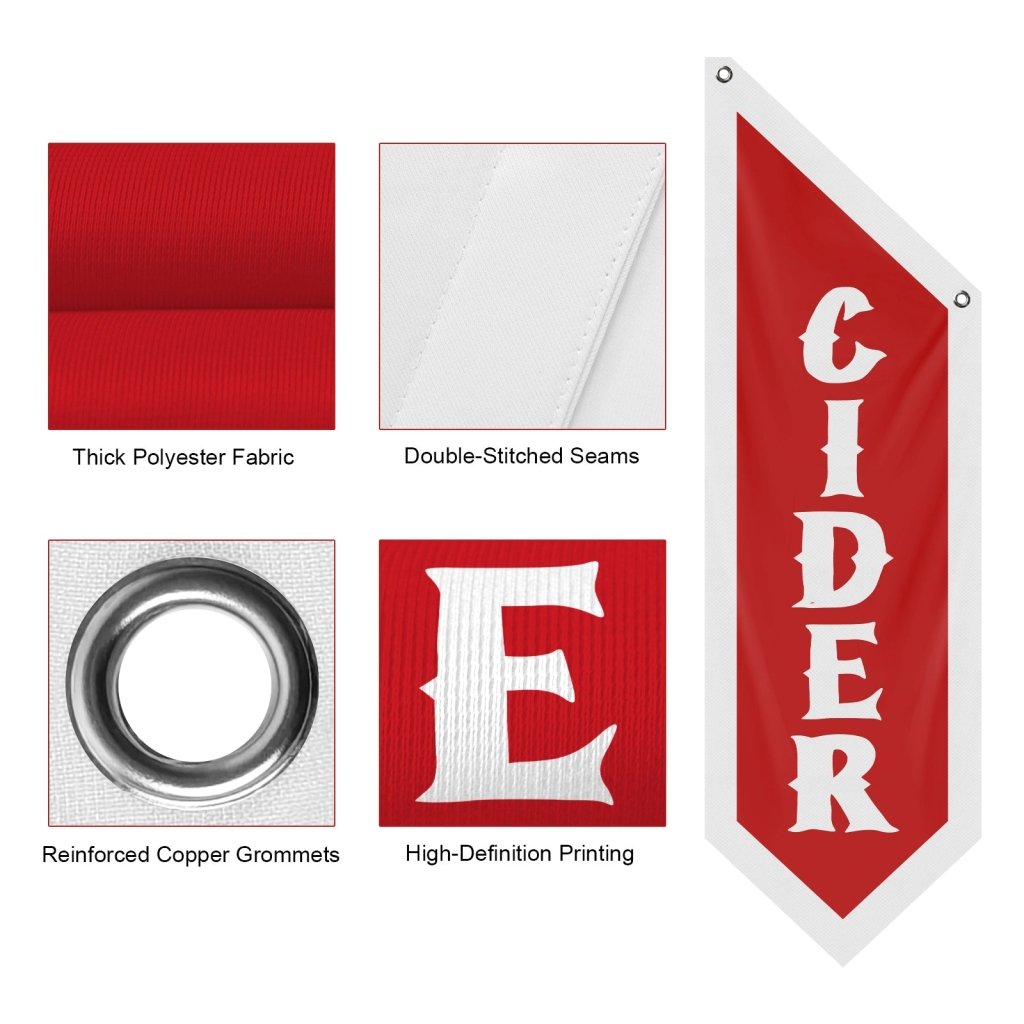 Cider Flag, Double - Sided Thick Polyester Banner – Red (Flag Only)
