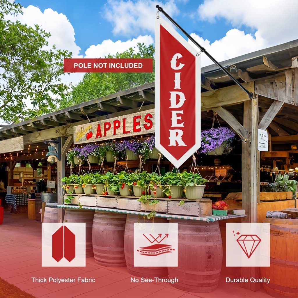 Cider Flag, Double - Sided Thick Polyester Banner – Red (Flag Only)
