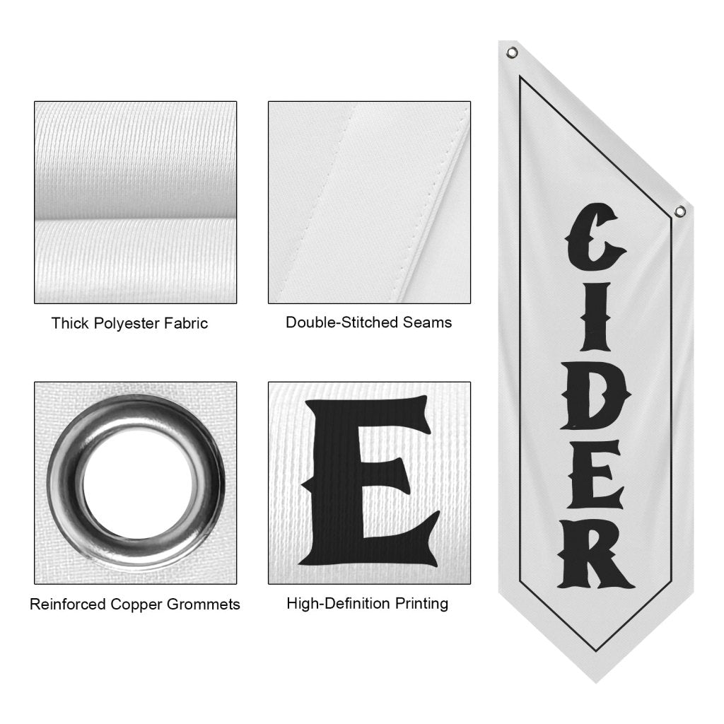 Cider Flag, Double - Sided Thick Polyester Banner – White (Flag Only)