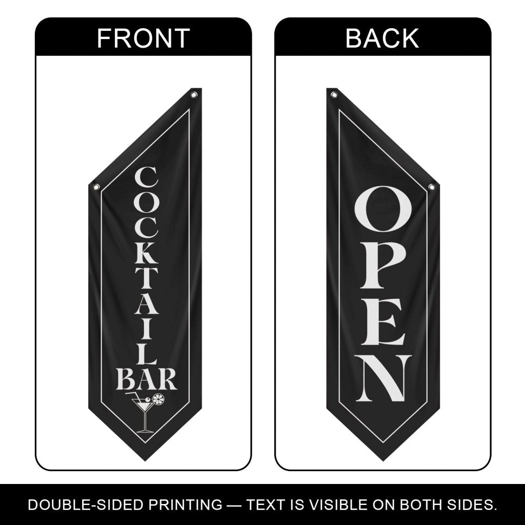 Cocktail Bar Open Thick Polyester Wall Flag, (Flag Only)
